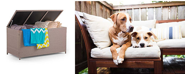 pool storage box and patio daybed